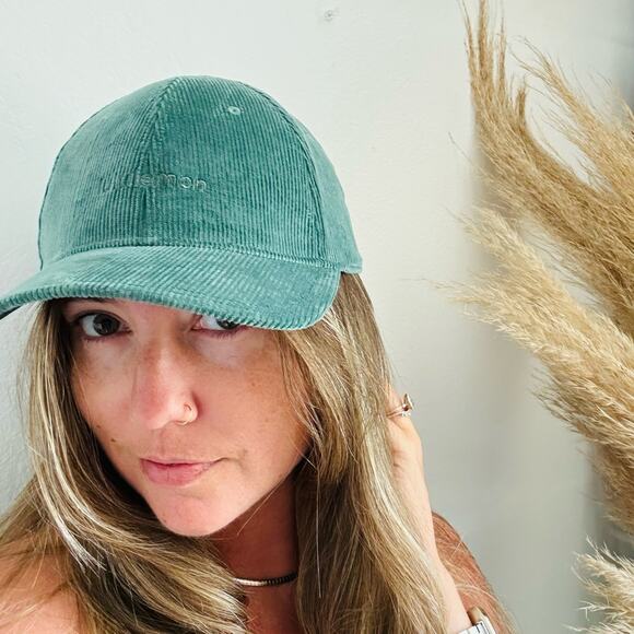 NEW LULULEMON Turqouise Green Blue Cord Corduroy Adjustable Dad Hat Baseball Cap main image 13